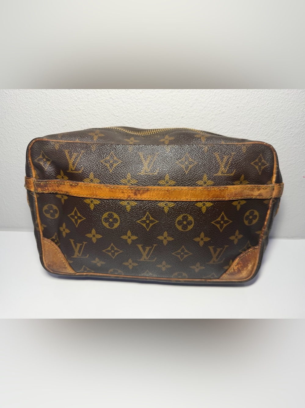 Vintage Louis Vuitton Monogram Pouch/Clutch in Brown and Tan